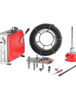 VEVOR 500W Електричний очищувач стоку з 25.4 м сталевим кабелем & 8 фрез, підходить для труб 50 swe110mm, 1400RPM каналізаційна змія