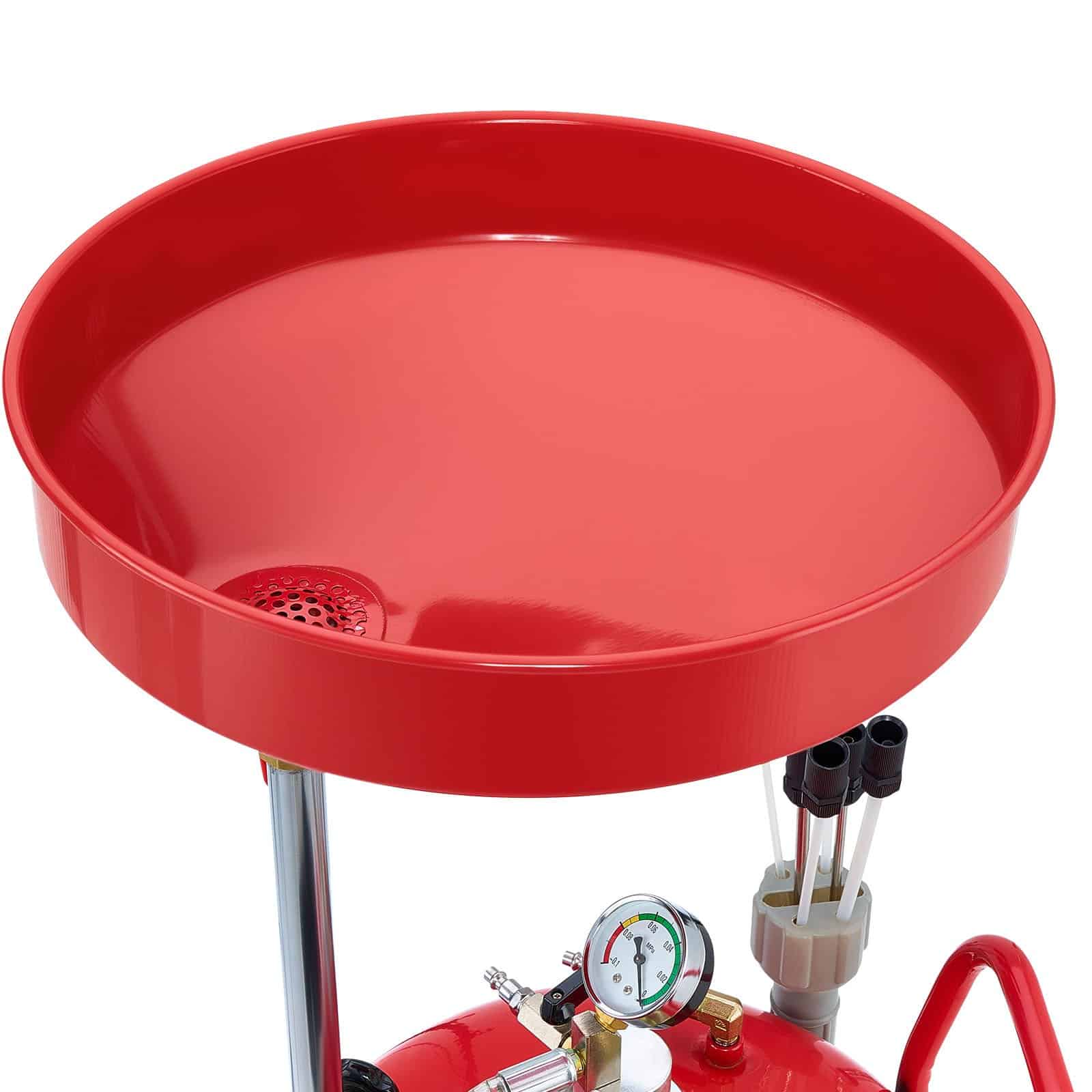 VEVOR 79.5L Air-Operated Waste Oil Drain Tank with Adjustable Funnel, Mobile Industrial Oil Drainer for Workshops, Red - Image 12