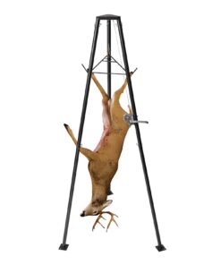 Олений подъемник VEVOR Tripod, вместимость 227 кг, высота подъема 2400 мм, ручная лебедка с ромбрелем для игры в шкуру и чистку