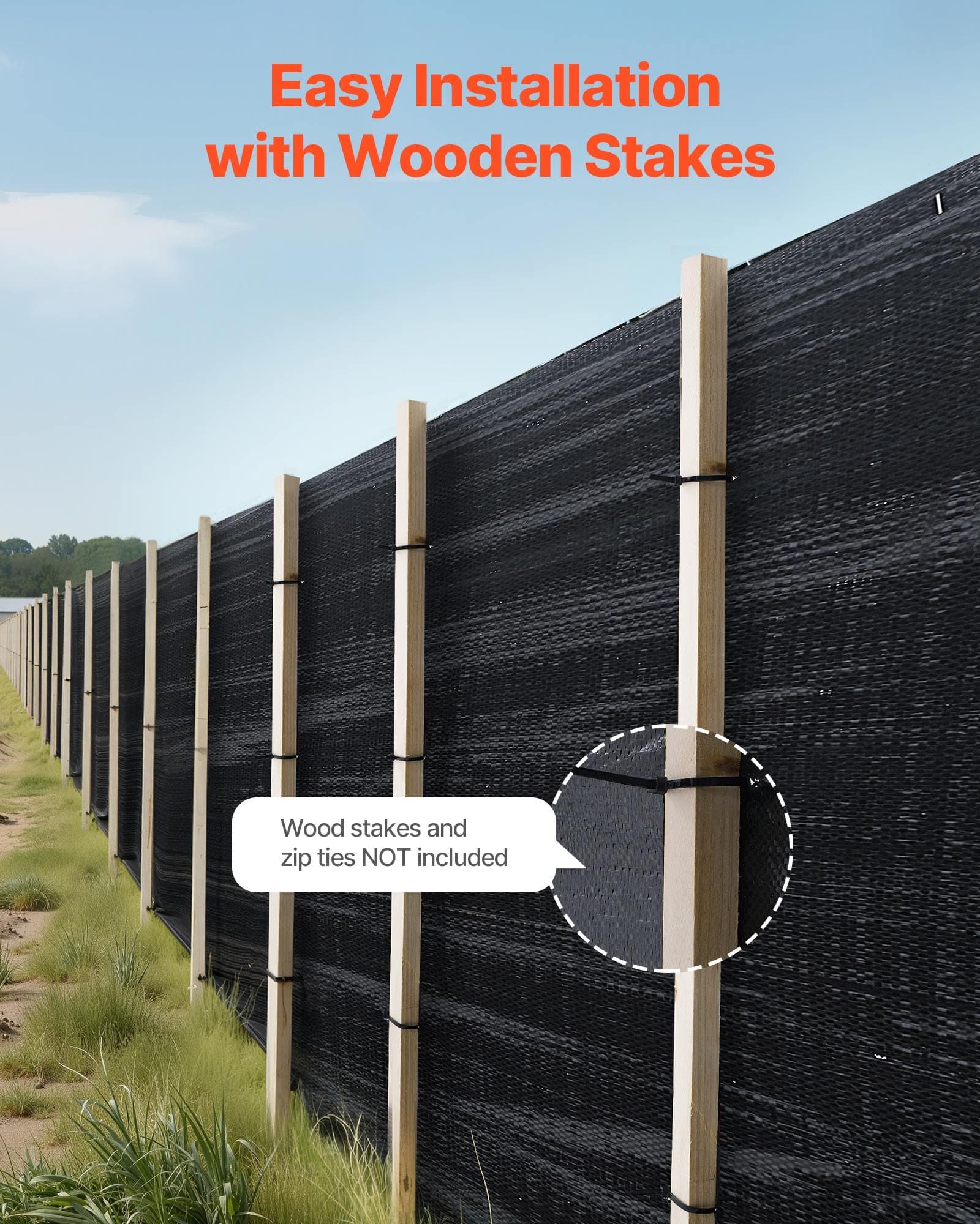 VEVOR Silt Fence Fabric Roll 0.91x152.4 m – Heavy-Duty Erosion Control Barrier for Construction Sites, Sediment Retention – Paveikslėlis 5