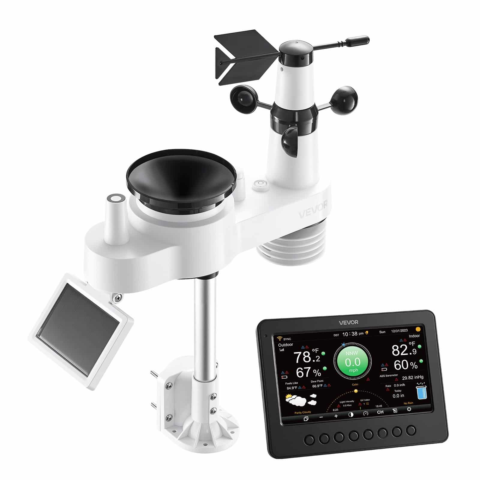 VEVOR 7-in-1 Wi-Fi Weather Station with 178 mm TFT Display, Solar Wireless Sensor, Rain Gauge, Indoor/Outdoor Forecast - Зображення 10