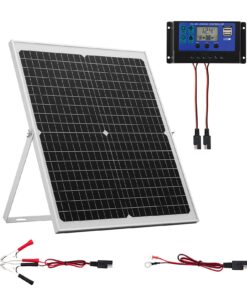 VEVOR 30W 12V saules paneļa lādētājs ar MPPT kontrolieri, IP67 ūdensizturīgs un regulējams stiprinājums automašīnai, RV, laivai, motociklam