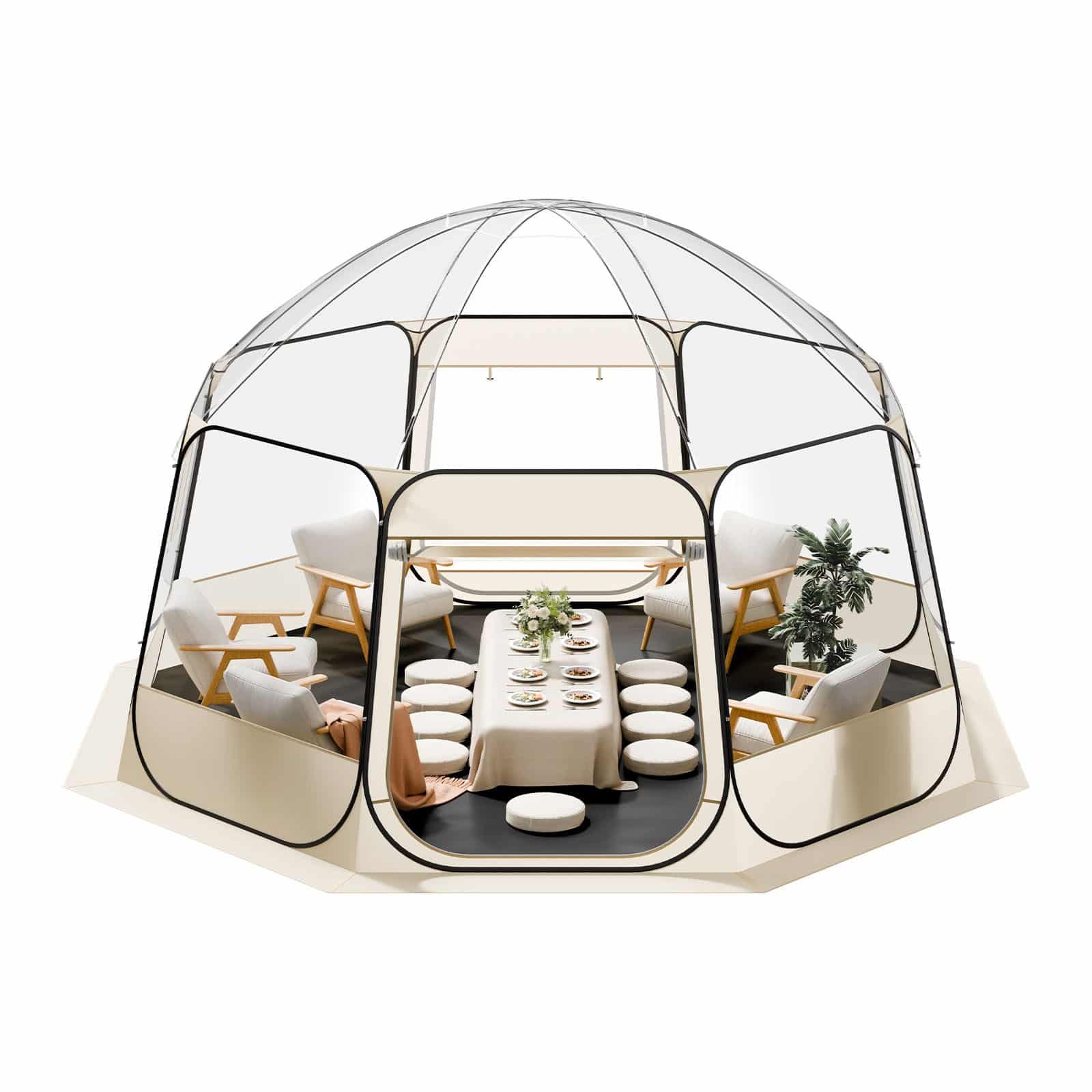 VEVOR Clear Pop-Up Bubble Tent 4.58 x 4.32 m, Waterproof UV-Resistant Dome for 12-15 People, Outdoor Patio Igloo Shelter - Image 11