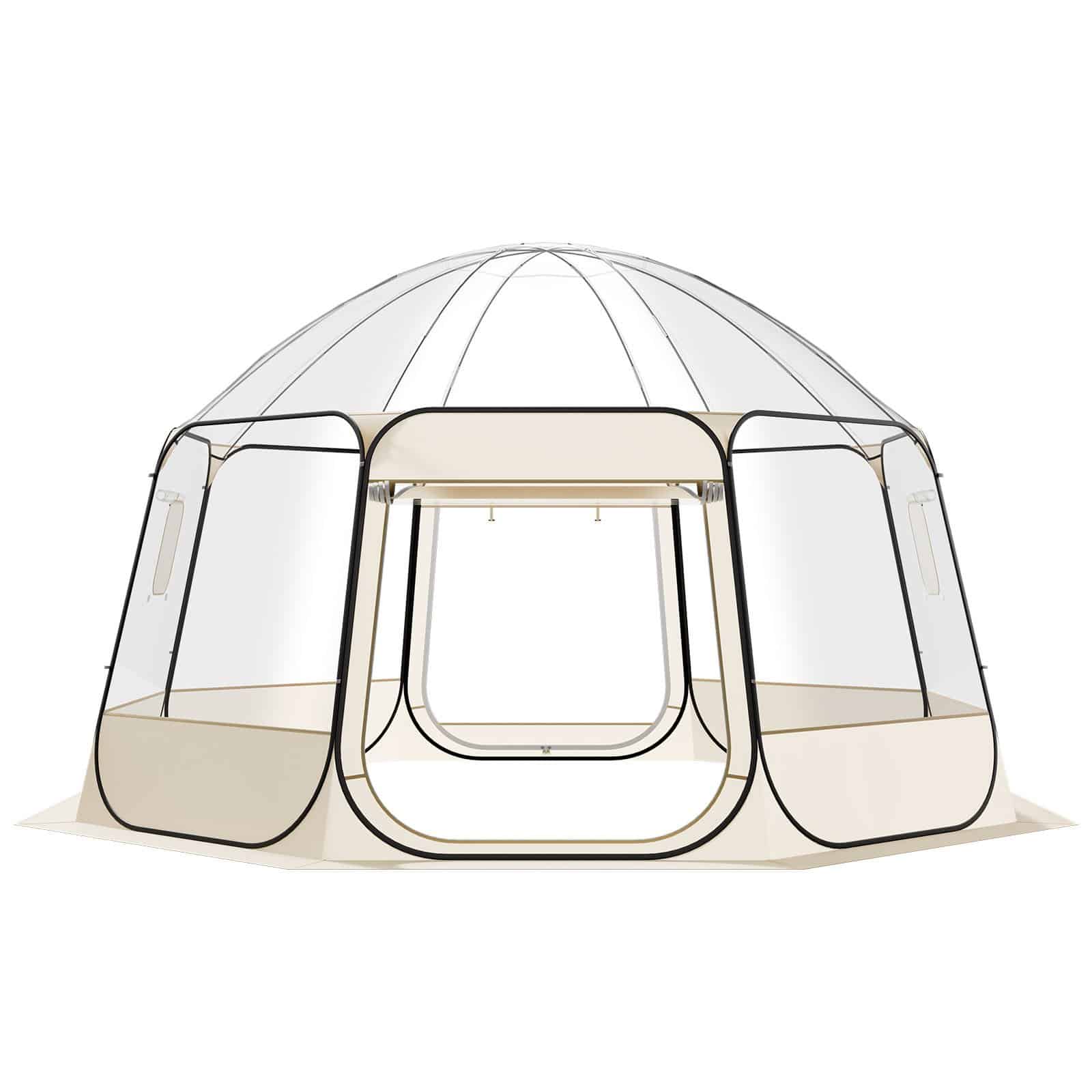 VEVOR Clear Pop-Up Bubble Tent 4.58 x 4.32 m, Waterproof UV-Resistant Dome for 12-15 People, Outdoor Patio Igloo Shelter - Image 9