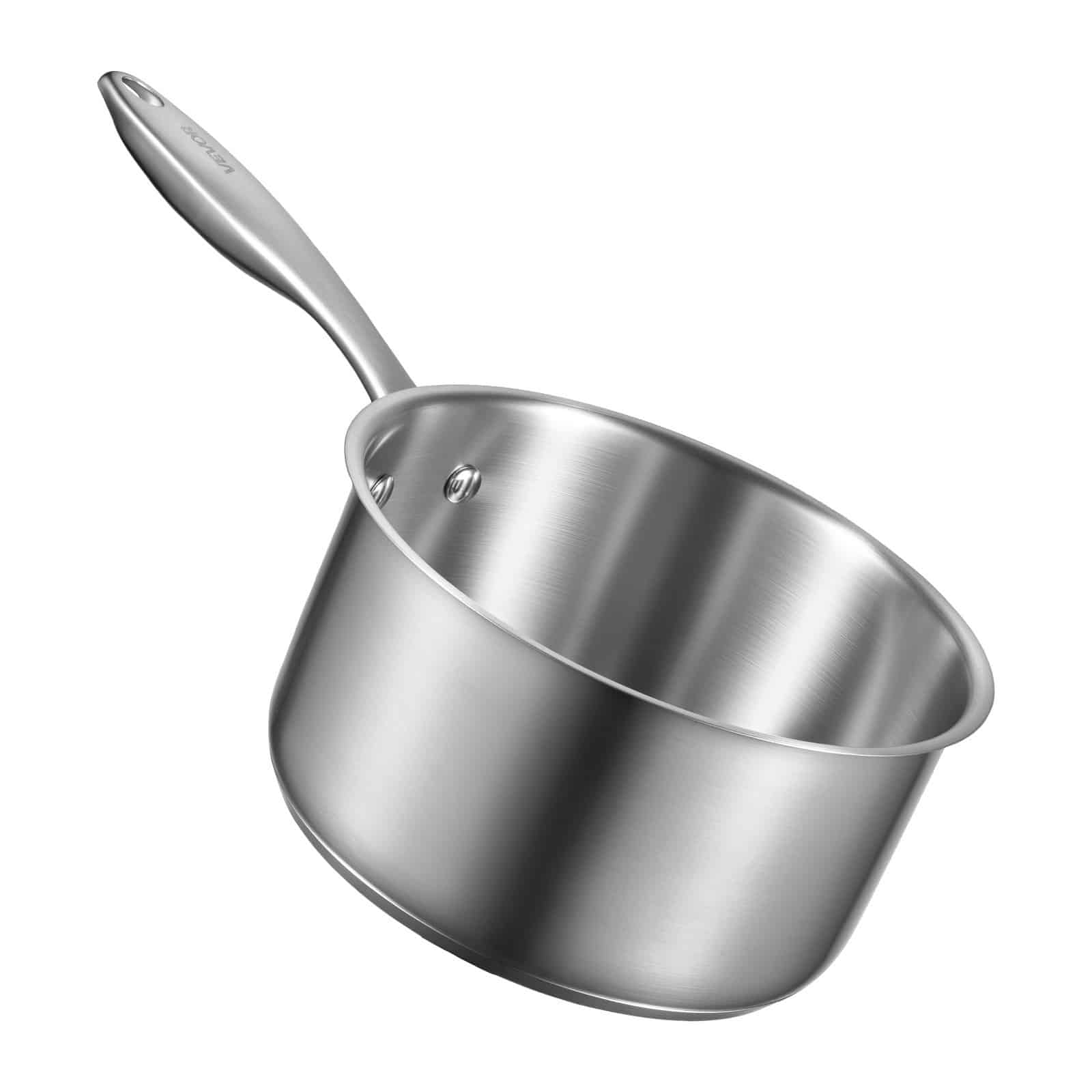 VEVOR 2.4L Stainless Steel Saucepan with Steamer & Glass Lid, Nonstick, Induction & Oven Safe, Ergonomic Handle, Dishwasher Friendly - Image 11