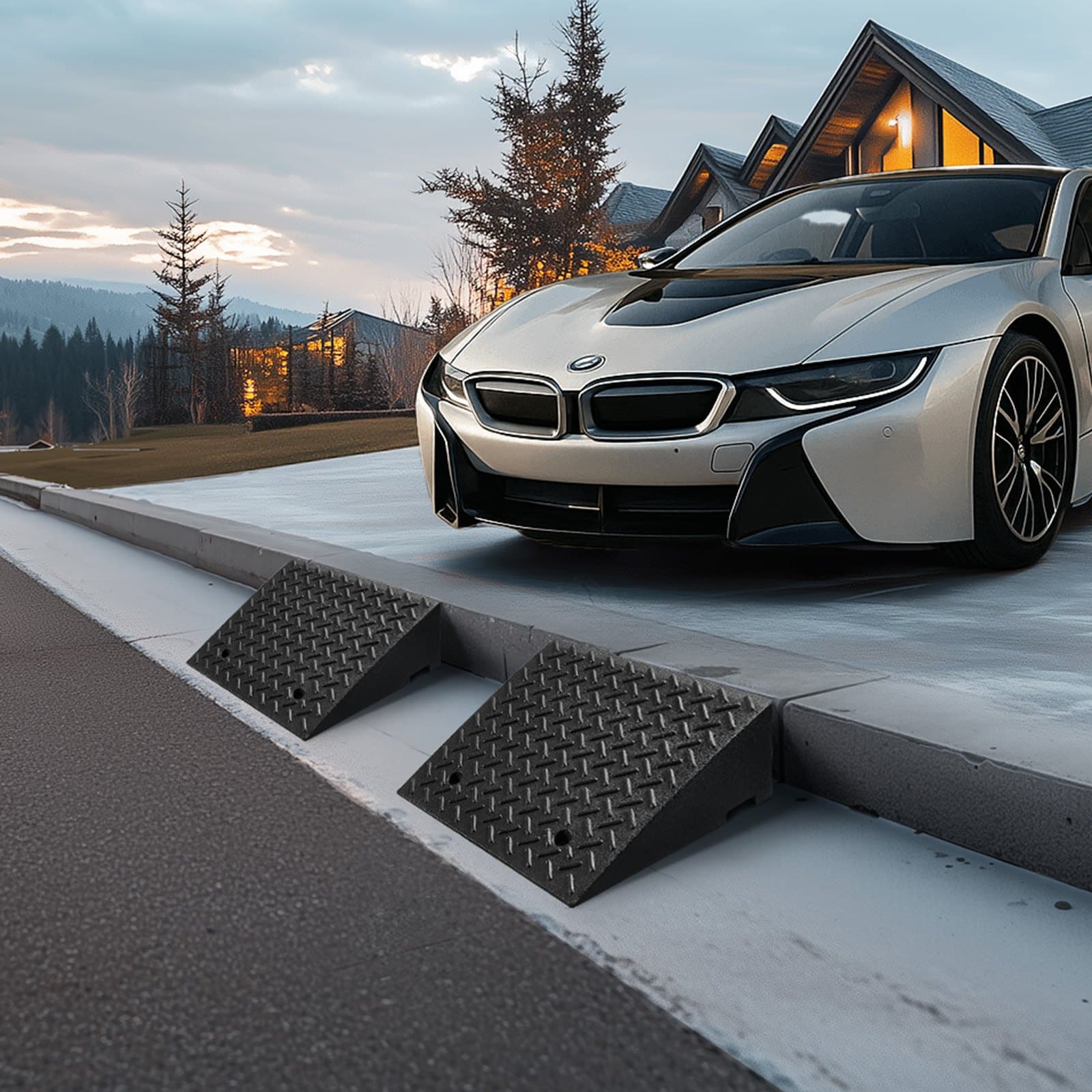 VEVOR 2-Pack Heavy Duty Driveway Curb Ramp, 3.2 Ton Load, 18 cm Rise, with Drainage for Cars, Wheelchairs, Strollers & More — изображение 8