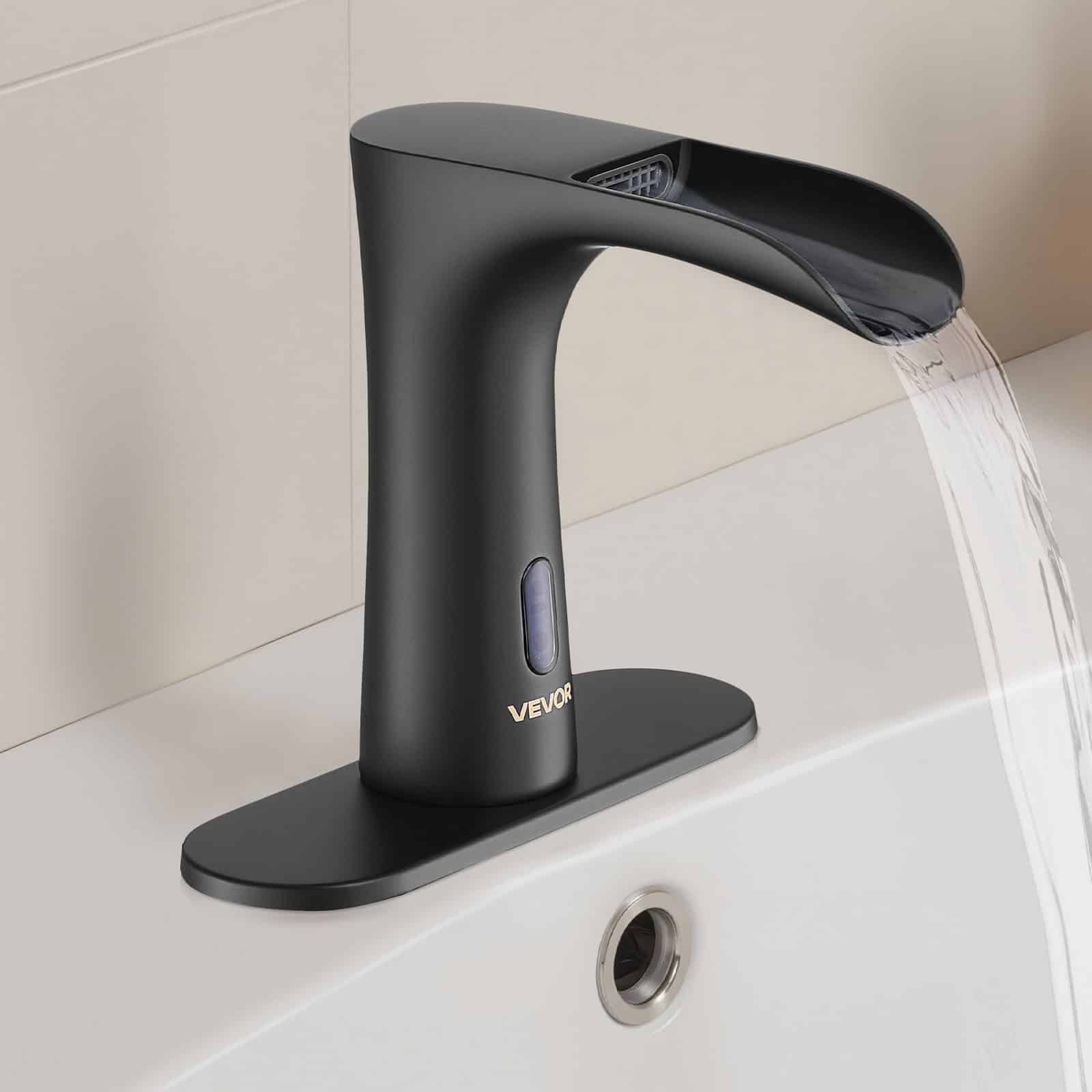 VEVOR Touchless Matte Black Bathroom Faucet, Automatic Sensor Tap with Hot/Cold Mixing Valve, Fits 9.5 mm Pipe - Зображення 8