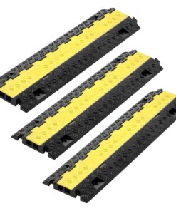 VEVOR 3 шт. прочный кабельный защитный пандус, TPU, 2 канала, нагрузка 9 979 кг/ось, 31x28 мм, откидная крышка, для помещений/улицы