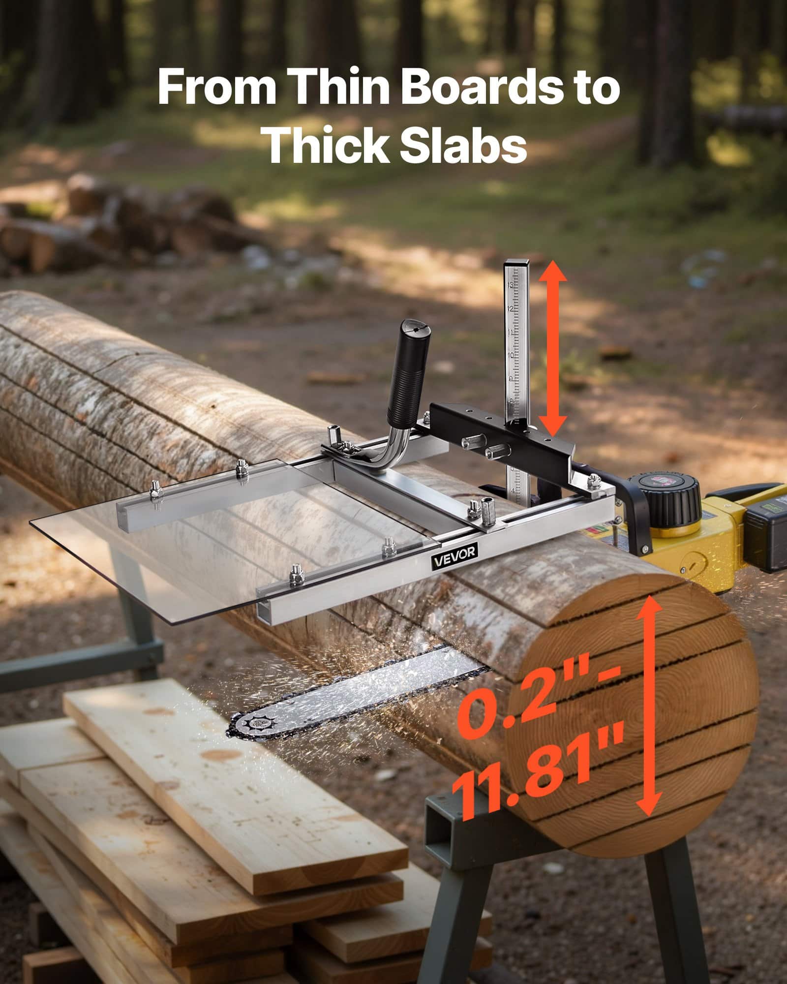 VEVOR Portable Chainsaw Mill Kit, Fits 41–51 cm Bars, Adjustable 0.5–30 cm Cutting Thickness, Durable Sawmill for Woodworkers — изображение 3