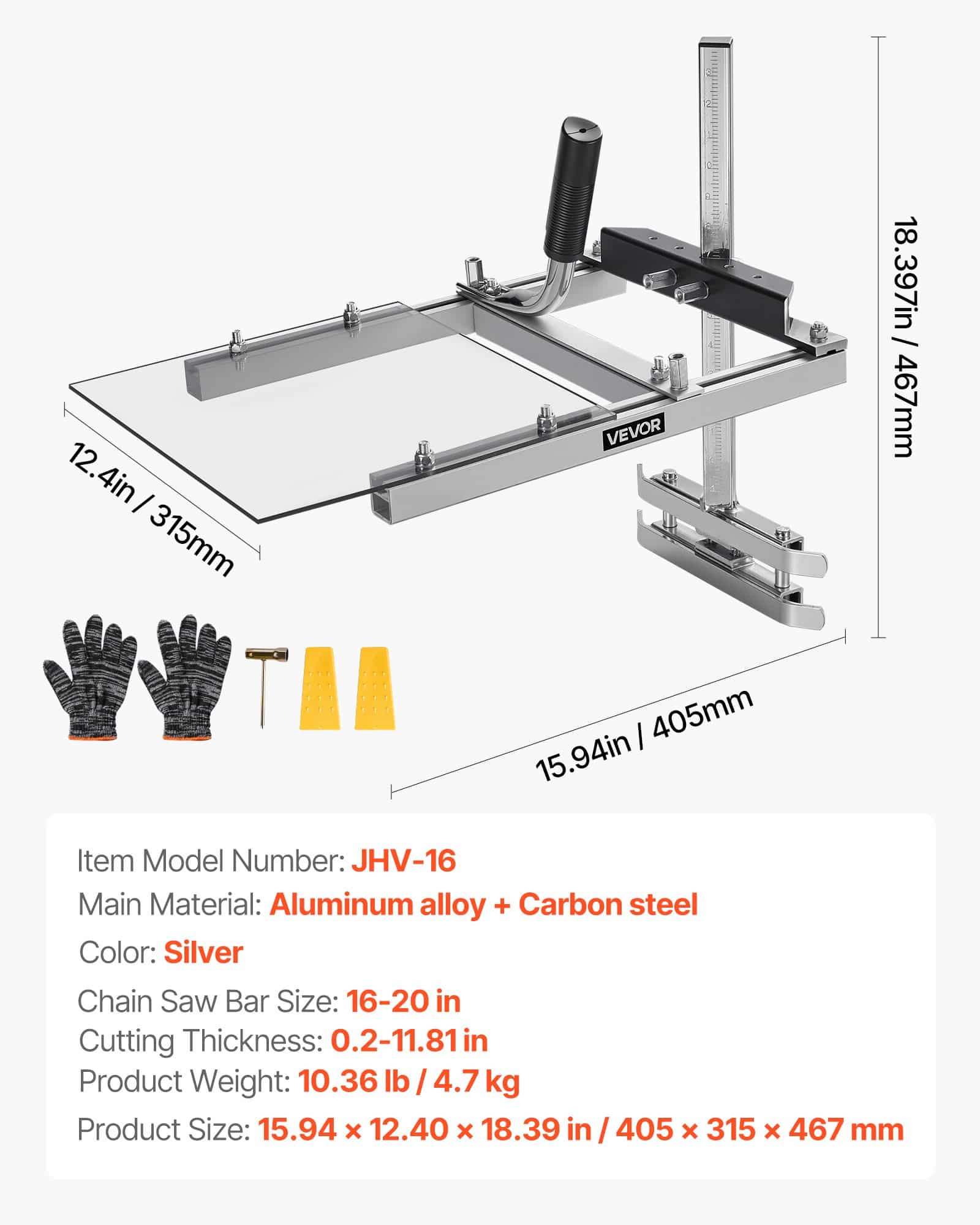 VEVOR Portable Chainsaw Mill Kit, Fits 41–51 cm Bars, Adjustable 0.5–30 cm Cutting Thickness, Durable Sawmill for Woodworkers — изображение 7