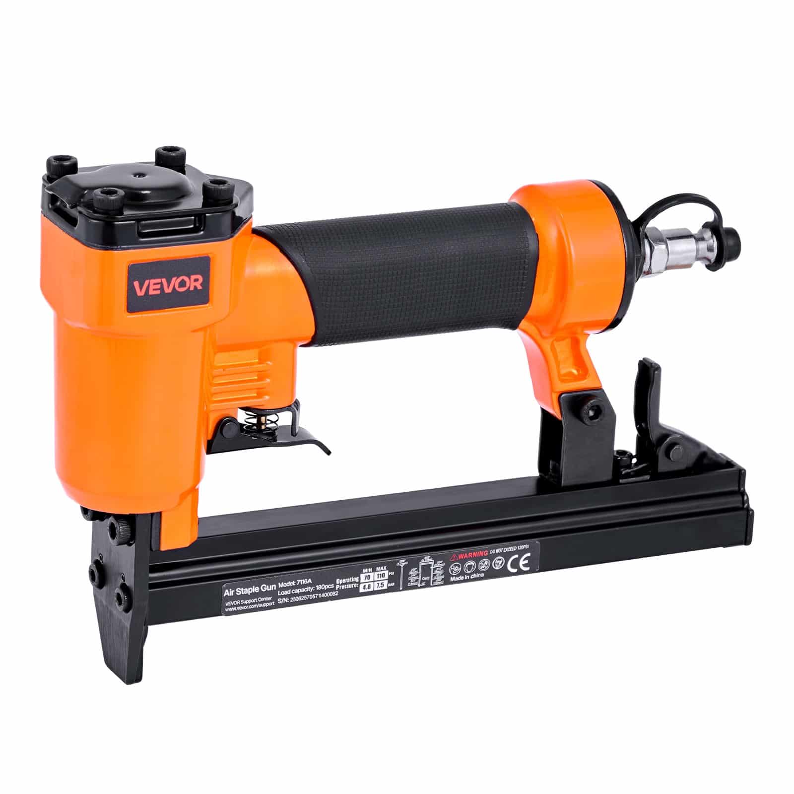 VEVOR 22 Gauge Pneumatic Staple Gun for 71 Series, 9.1mm Crown, 4–16mm Staples, 70–110 PSI, Upholstery & Woodworking Tool — attēls 9