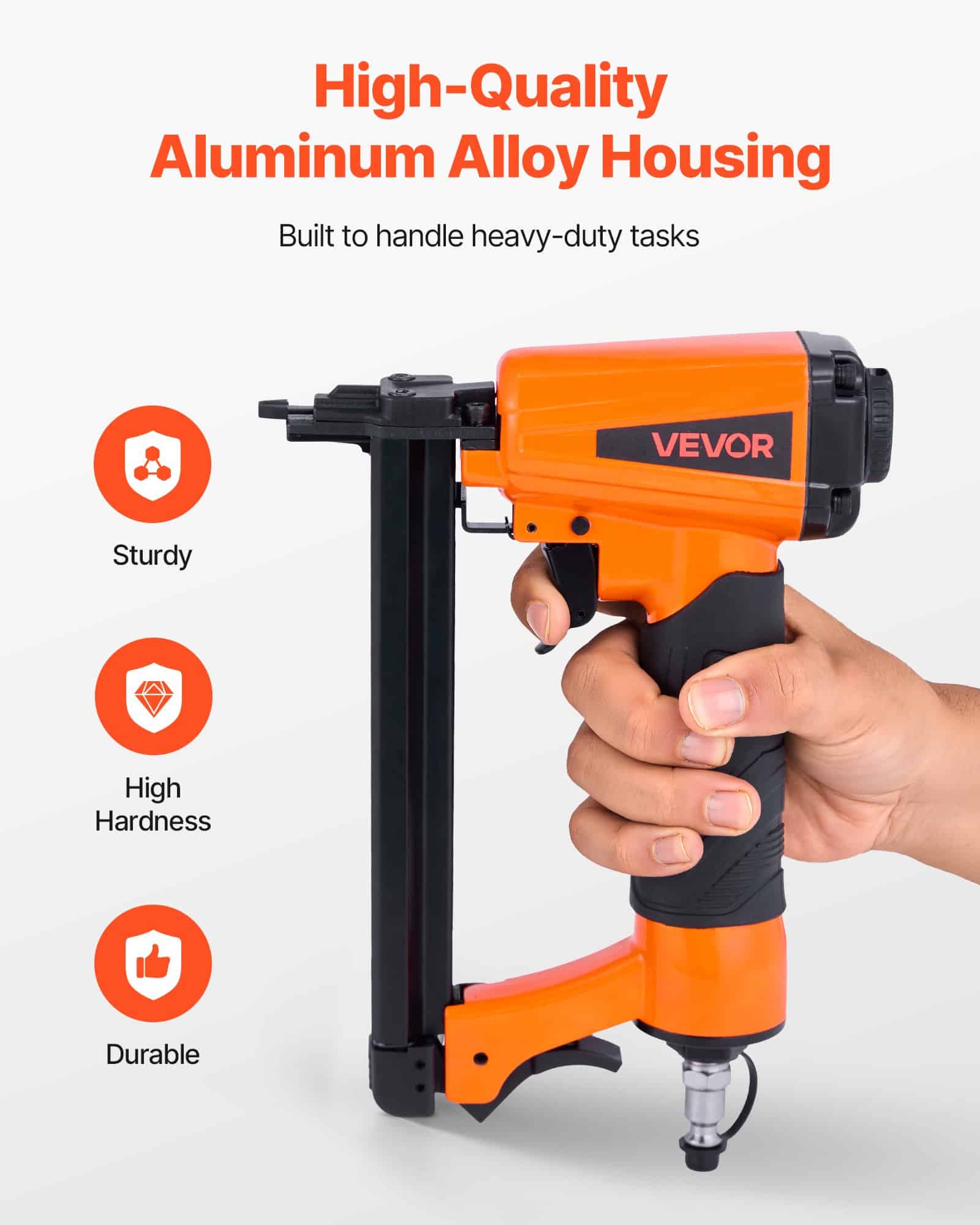 VEVOR 20 Gauge Pneumatic Staple Gun for 10.8mm Crown 4–16mm Staples, 70–110 PSI Air Stapler for Upholstery & Woodworking — attēls 5