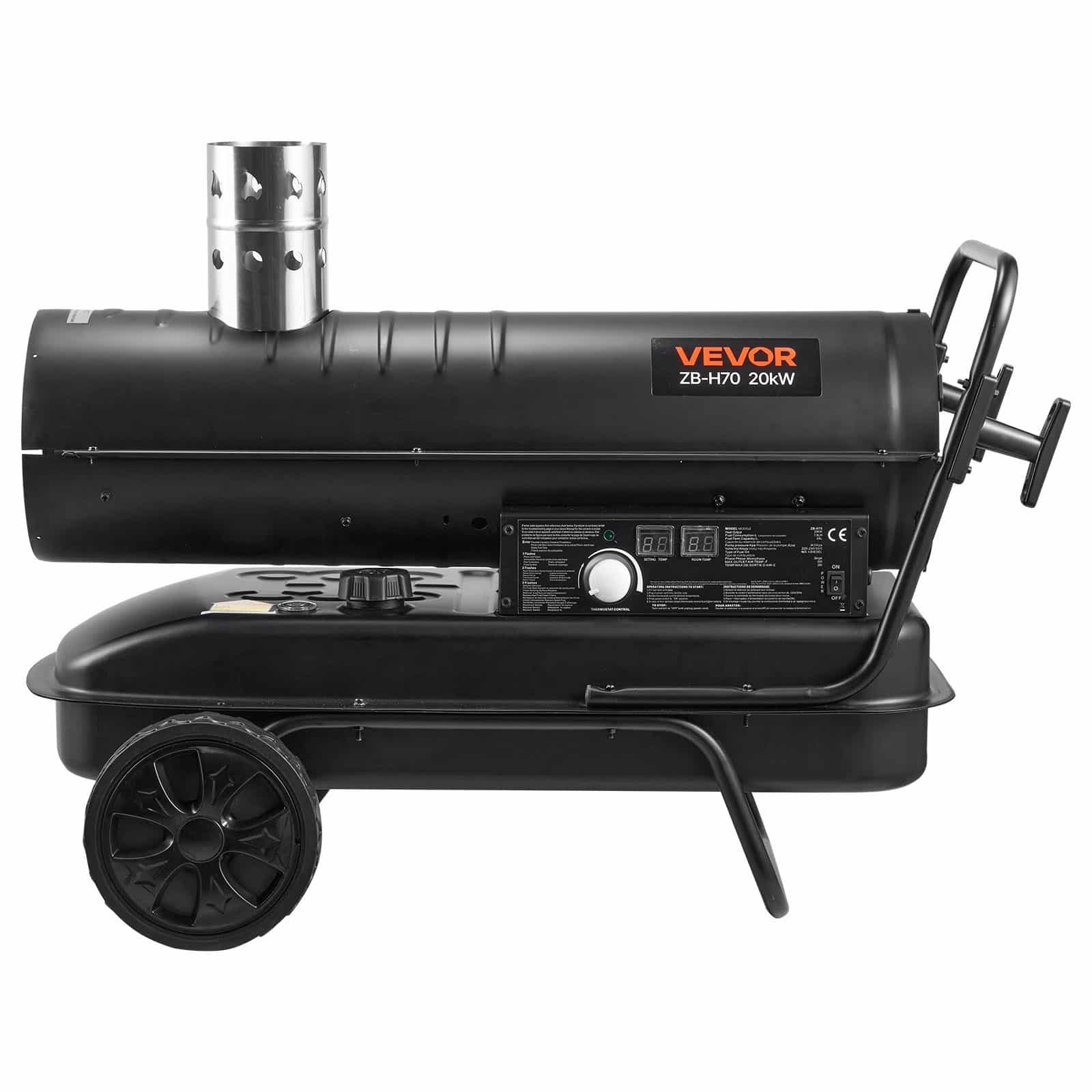 VEVOR 20kW Kerosene/Diesel Forced Air Heater with Wheels, 144L