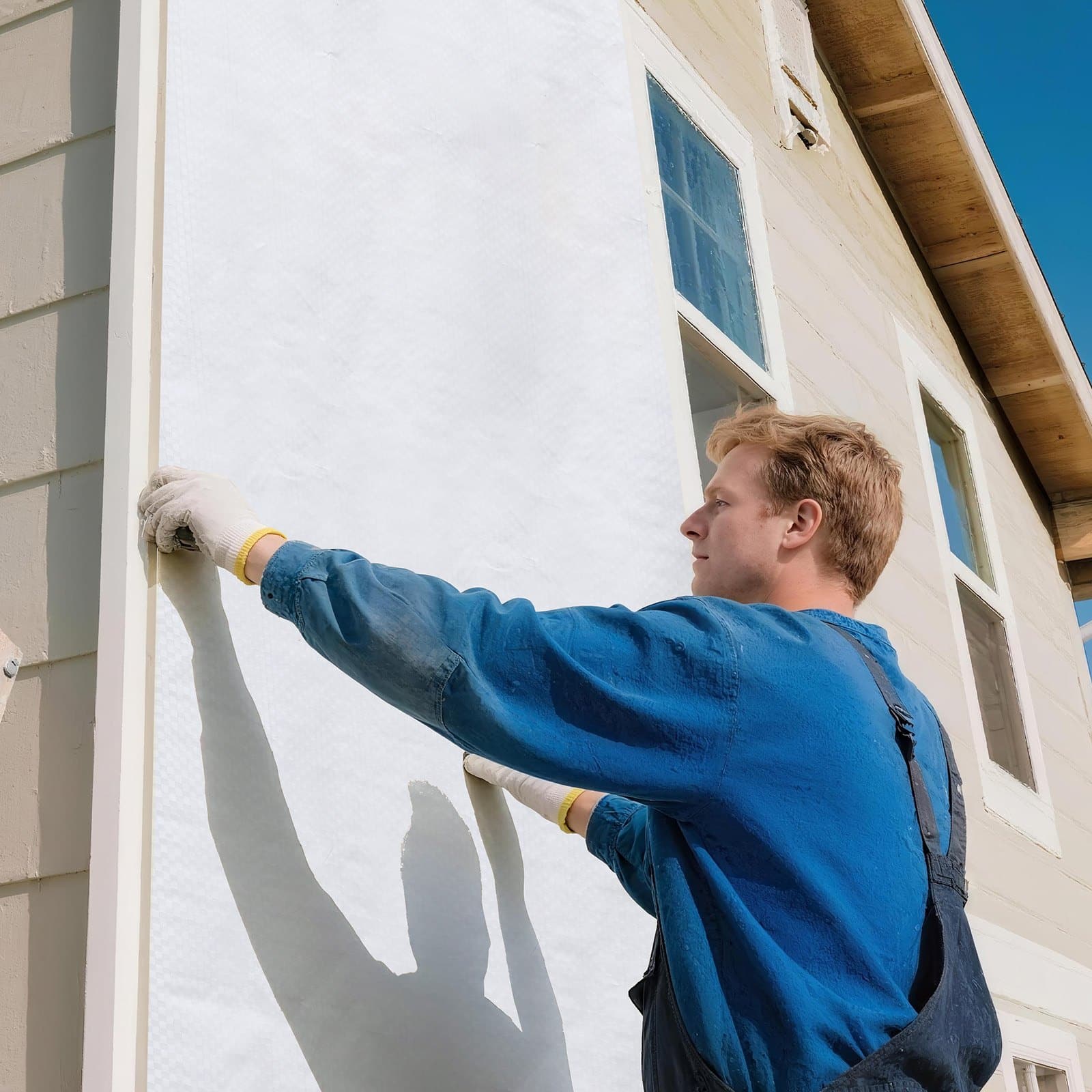 VEVOR House Wrap 1370x45720 mm, 0.13 mm Thick PE Vapor Barrier Sheeting, Tear-Resistant, Waterproof, for Home & Commercial Use - Image 8