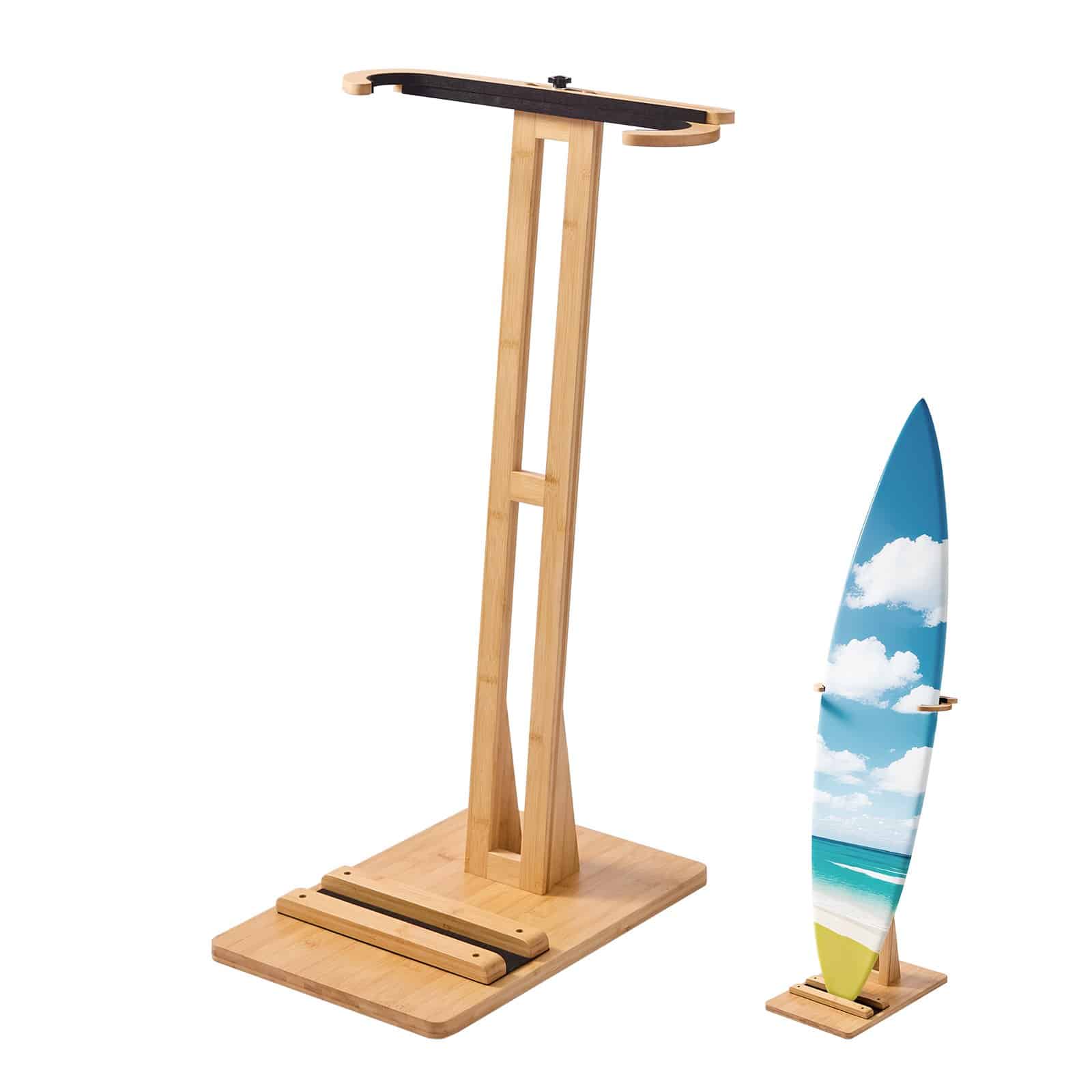 VEVOR Adjustable Wooden Vertical Surfboard Rack, Freestanding