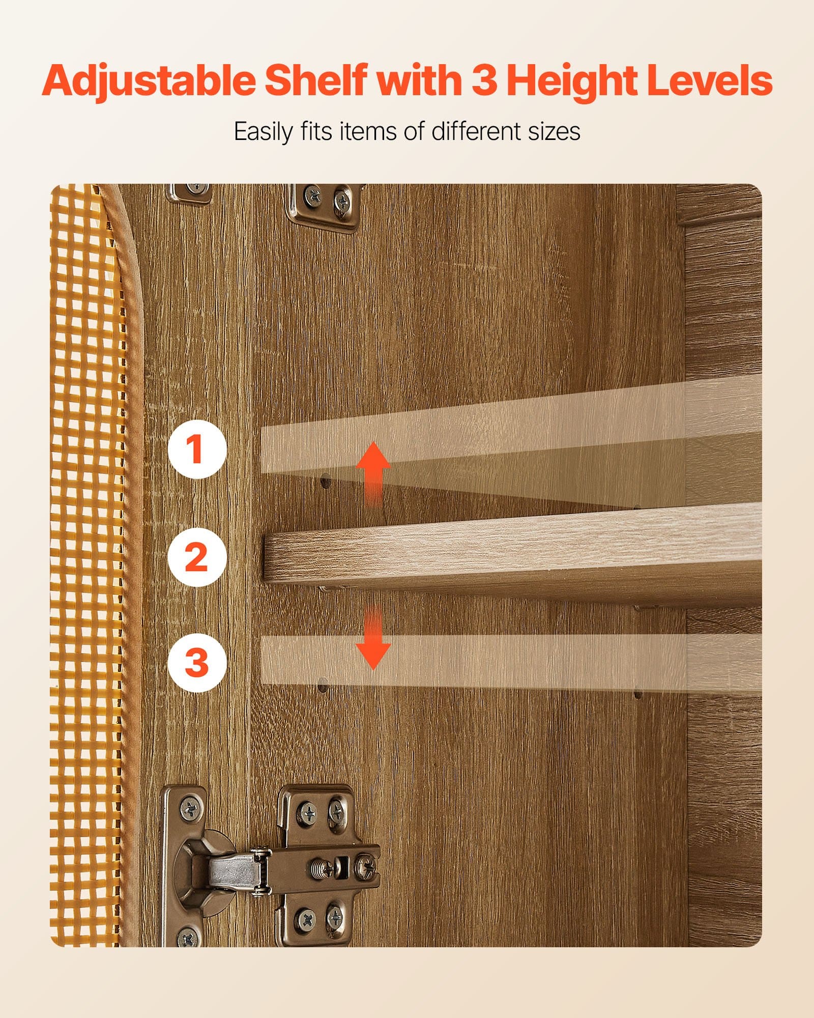 VEVOR Wall-Mounted Bathroom Cabinet with 2 Doors & Adjustable Shelf, Over-Toilet Storage Organizer, MDF, Waterproof, White — изображение 4