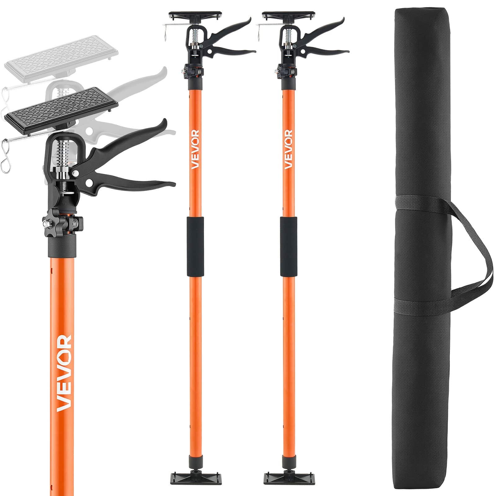 VEVOR Adjustable Cabinet Jack Support Poles 2-Pack, 116–290 cm, 70 kg Load, Telescopic Rods for Drywall & Cabinet Installation