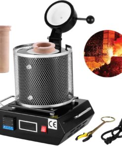 VEVOR 1350W zelta kausēšanas krāsns ar 3kg keramikas trauku, digitāla elektriskā 1150°C krāsns zelta, sudraba, vara, alumīnija liešanai