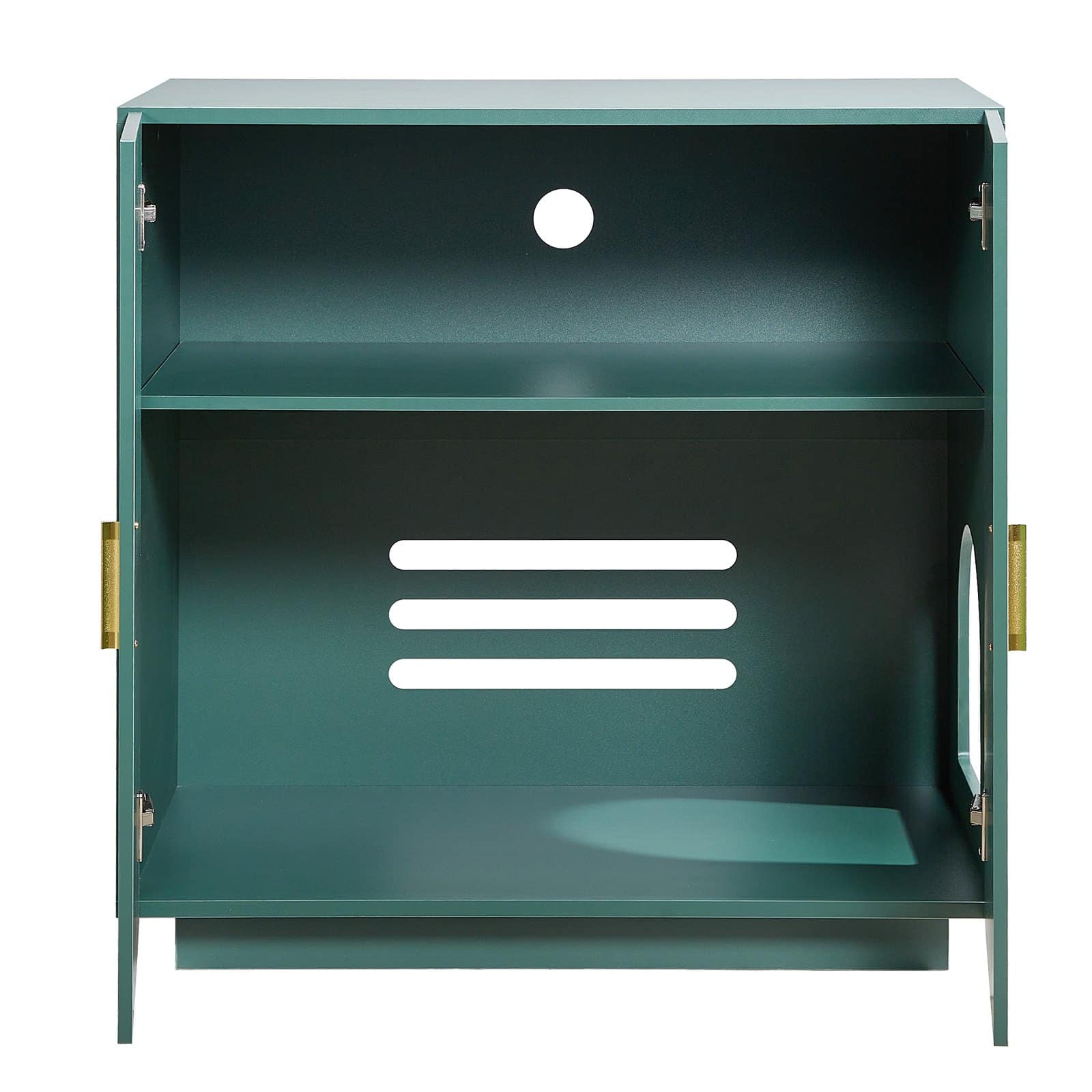 VEVOR 80 cm Wooden Cat Litter Box Enclosure, Hidden Kitty Washroom Cabinet with Vent Holes & Double Doors, Side Table Furniture - Image 10