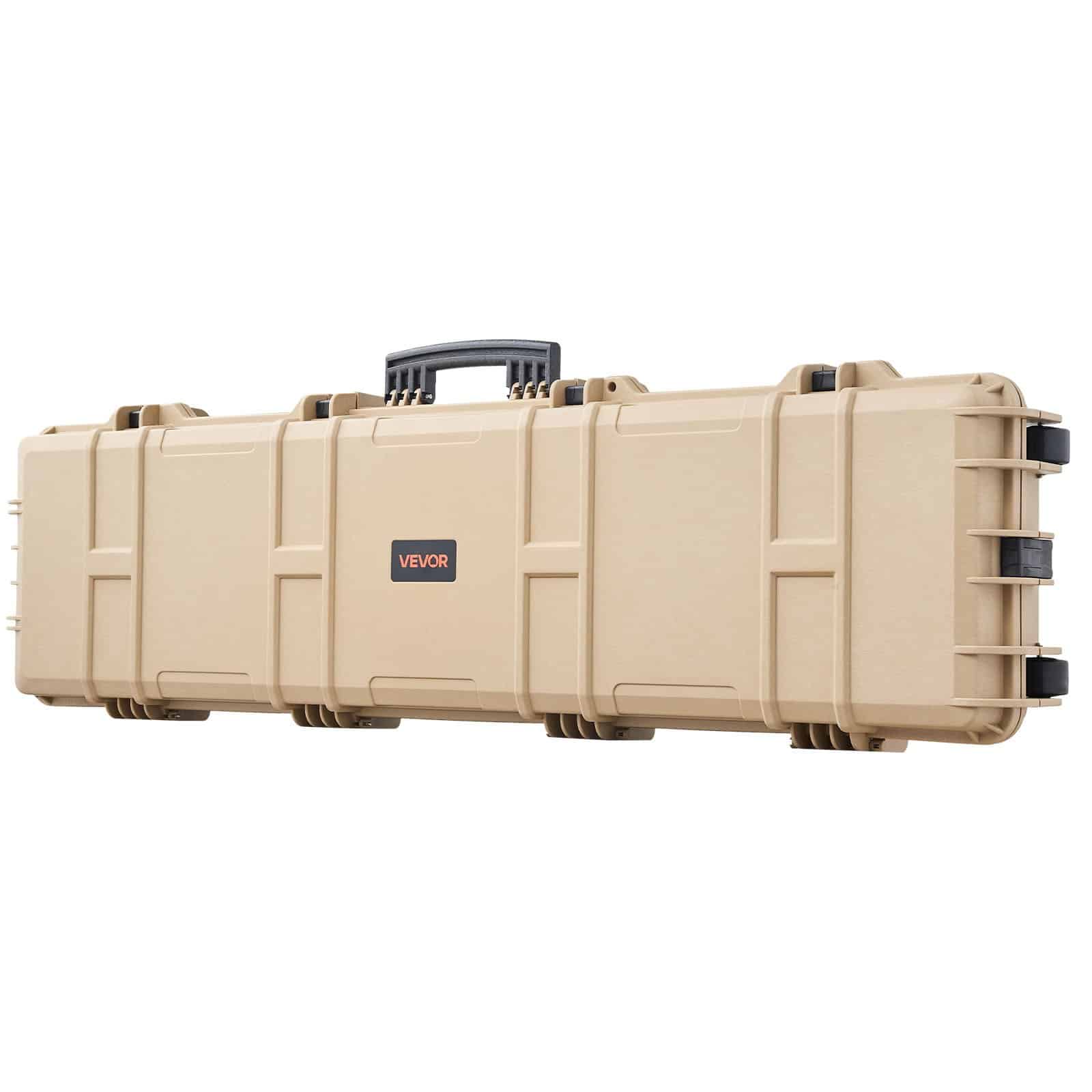VEVOR 138 cm Lockable Hard Rifle Case with Wheels, IP67 Waterproof Dustproof Gun Storage with 4-Layer Pre-cut Foam, Khaki - Зображення 10