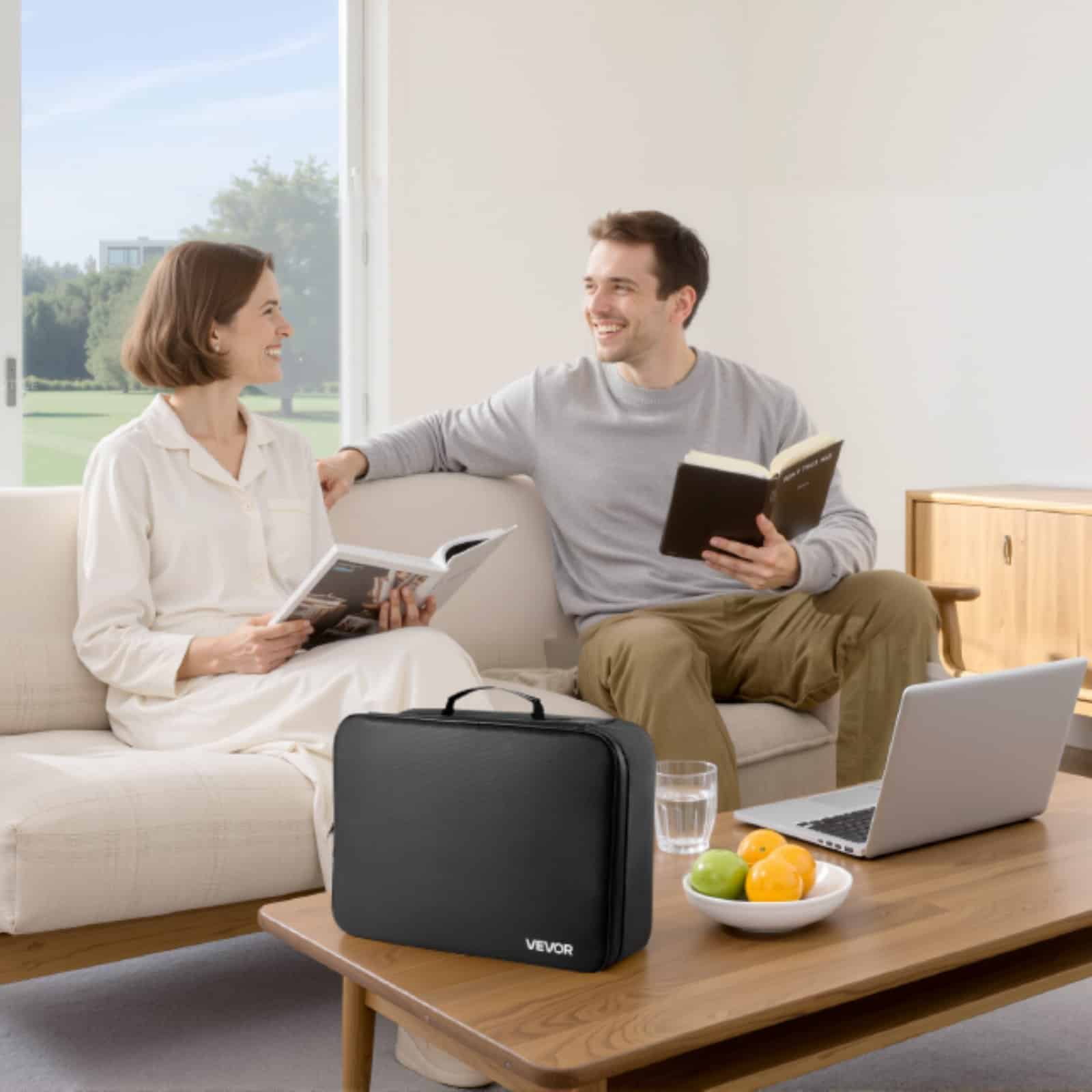 VEVOR Fireproof & Waterproof Document Box with Lock, 1000°C Heat Resistant, Portable 2-Layer File Organizer for Home & Office — Attēls 8