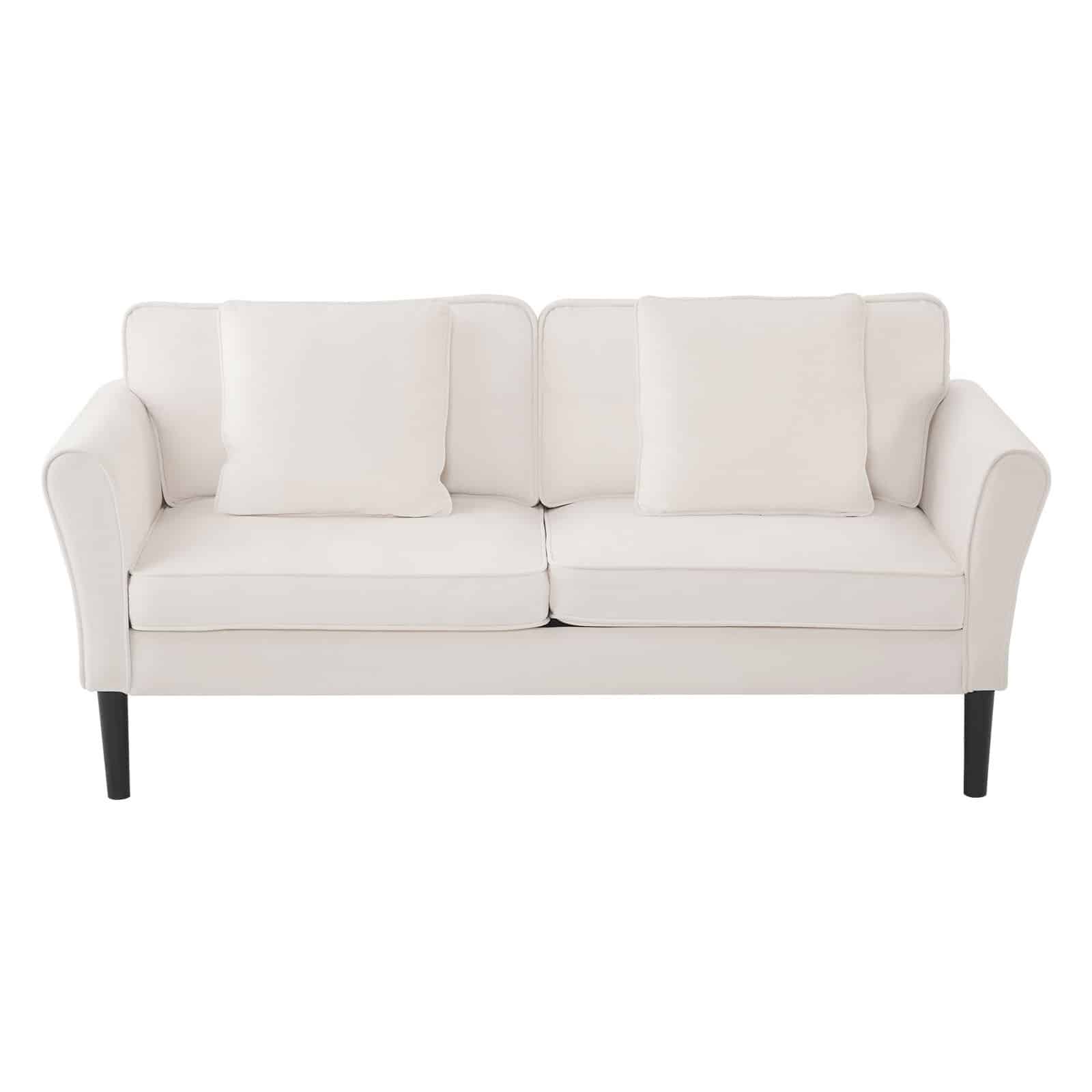 VEVOR 176 cm Velvet Loveseat Sofa for Living Room, 2-Seater Couch with Soft Cushions, Sturdy Frame, White - Зображення 9