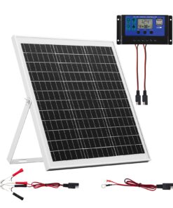 VEVOR 20W 12V сонячний зарядний пристрій з MPPT контролером, IP67, регульоване кріплення для авто, човна, кемпера, мотоцикла