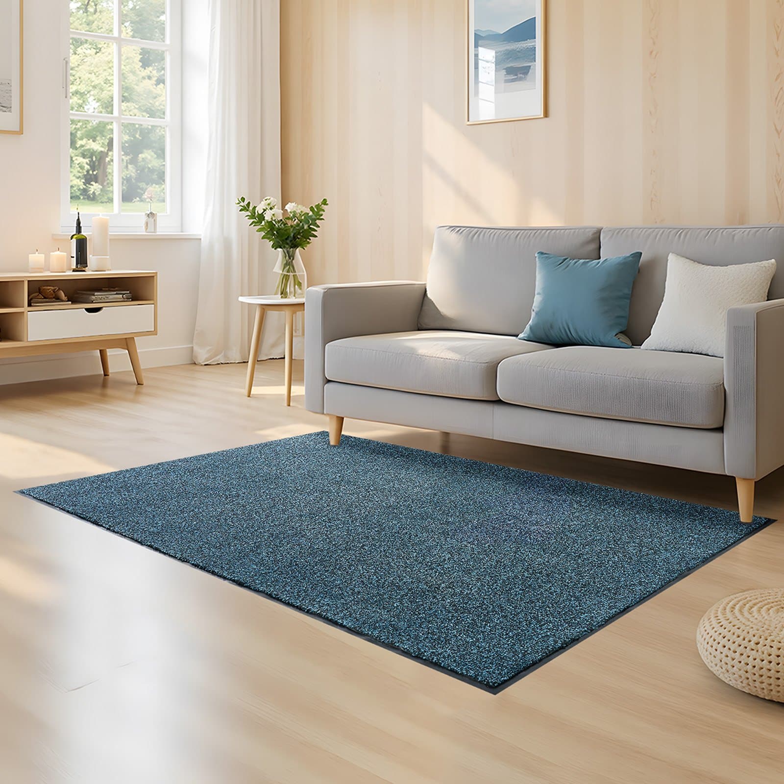 VEVOR Heavy Duty PVC Backed Front Door Mat 1829x1219mm, Indoor/Outdoor Washable Entry Rug, Slate Blue Commercial Carpet