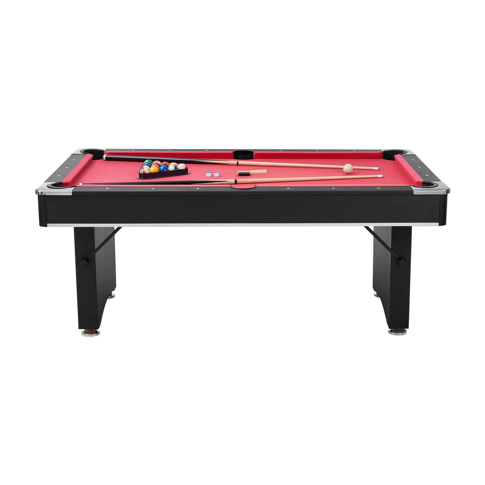 VEVOR 183cm Portable Pool Table Set – Adjustable Legs, Full Accessories, Black with Red Felt for Family & Game Room — изображение 10