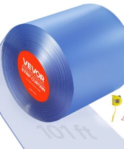 VEVOR Clear PVC Strip Curtain Roll 30.8m x 30.5cm – Thermal Insulating Door Strip for Freezer, Garage, Warehouse, Supermarket