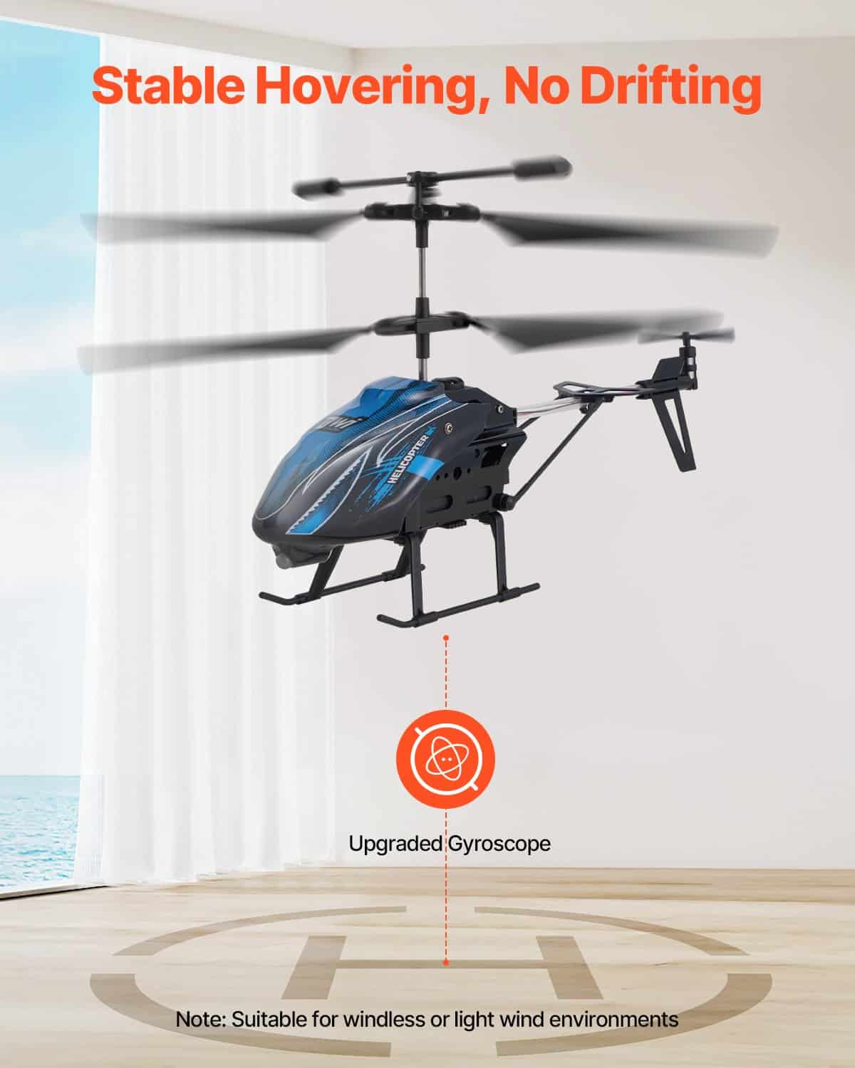 VEVOR RC Helicopter with LED Lights, 3.5-Channel, 2.4GHz Remote, 16 Min Flight, One-Key Takeoff, for Kids 8+, Indoor/Outdoor — attēls 3