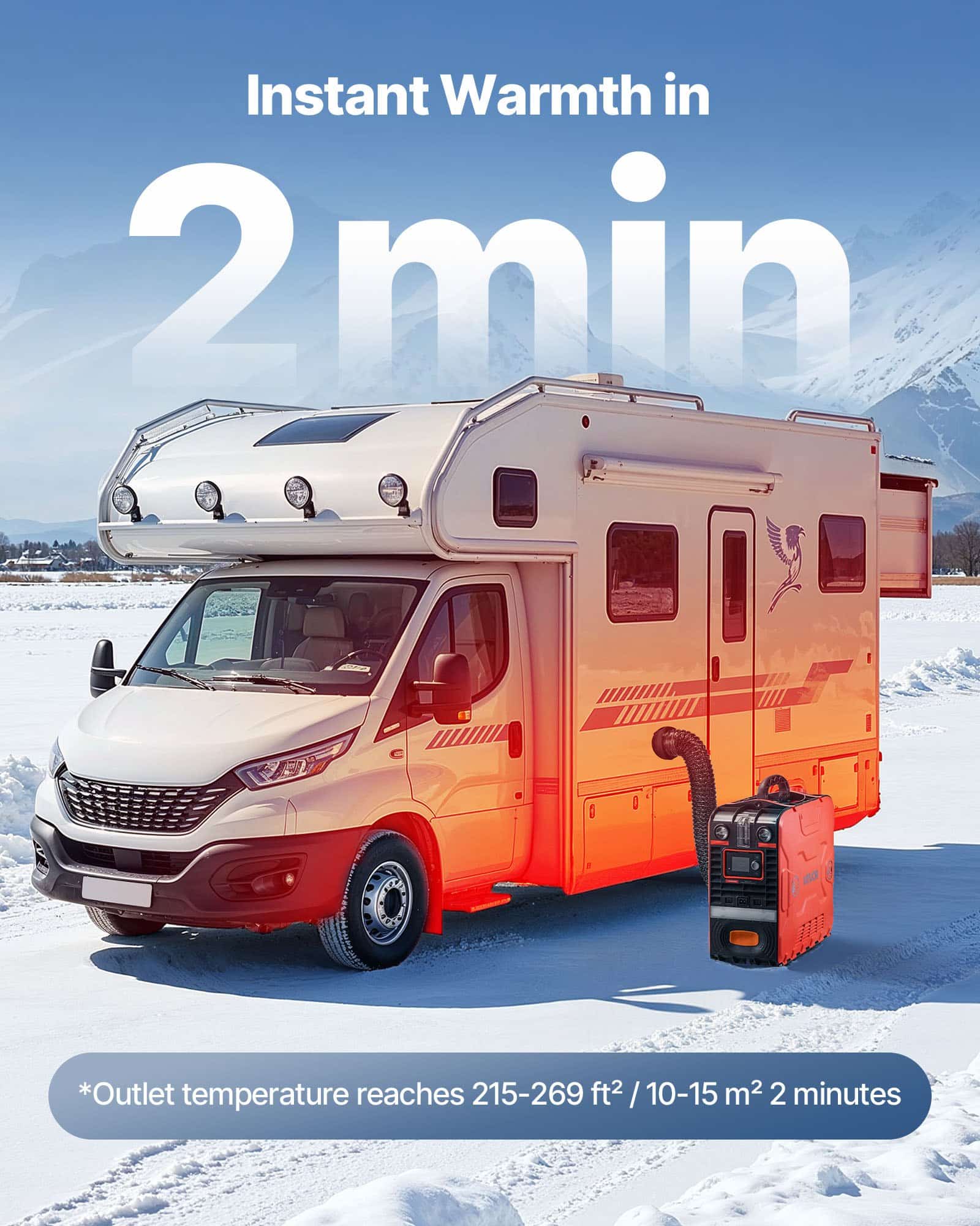 VEVOR 5–8kW 12V Diesel Air Heater with Bluetooth App, Remote & LCD, 4.5L Tank – Portable All-in-One for RVs, Vans, Campers, Garages — attēls 6