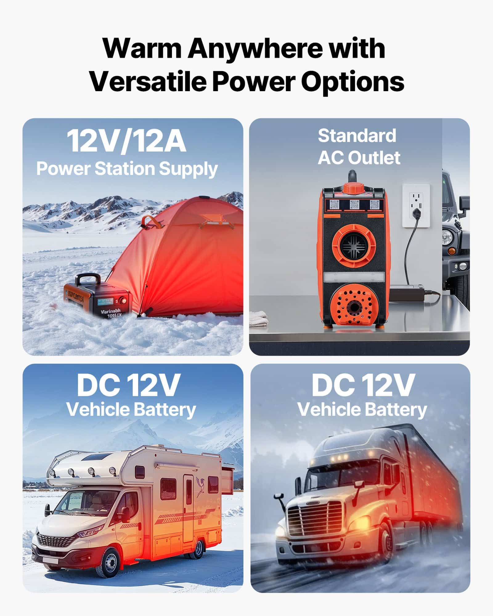 VEVOR 5–8kW 12V Diesel Air Heater with Bluetooth App, Remote & LCD, 4.5L Tank – Portable All-in-One for RVs, Vans, Campers, Garages — attēls 7