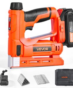 VEVOR 2-in-1 Cordless Brad Nailer & Staple Gun, 18GA, 15 mm Nails & 6–14 mm Staples, Battery & Charger Included, for Woodworking