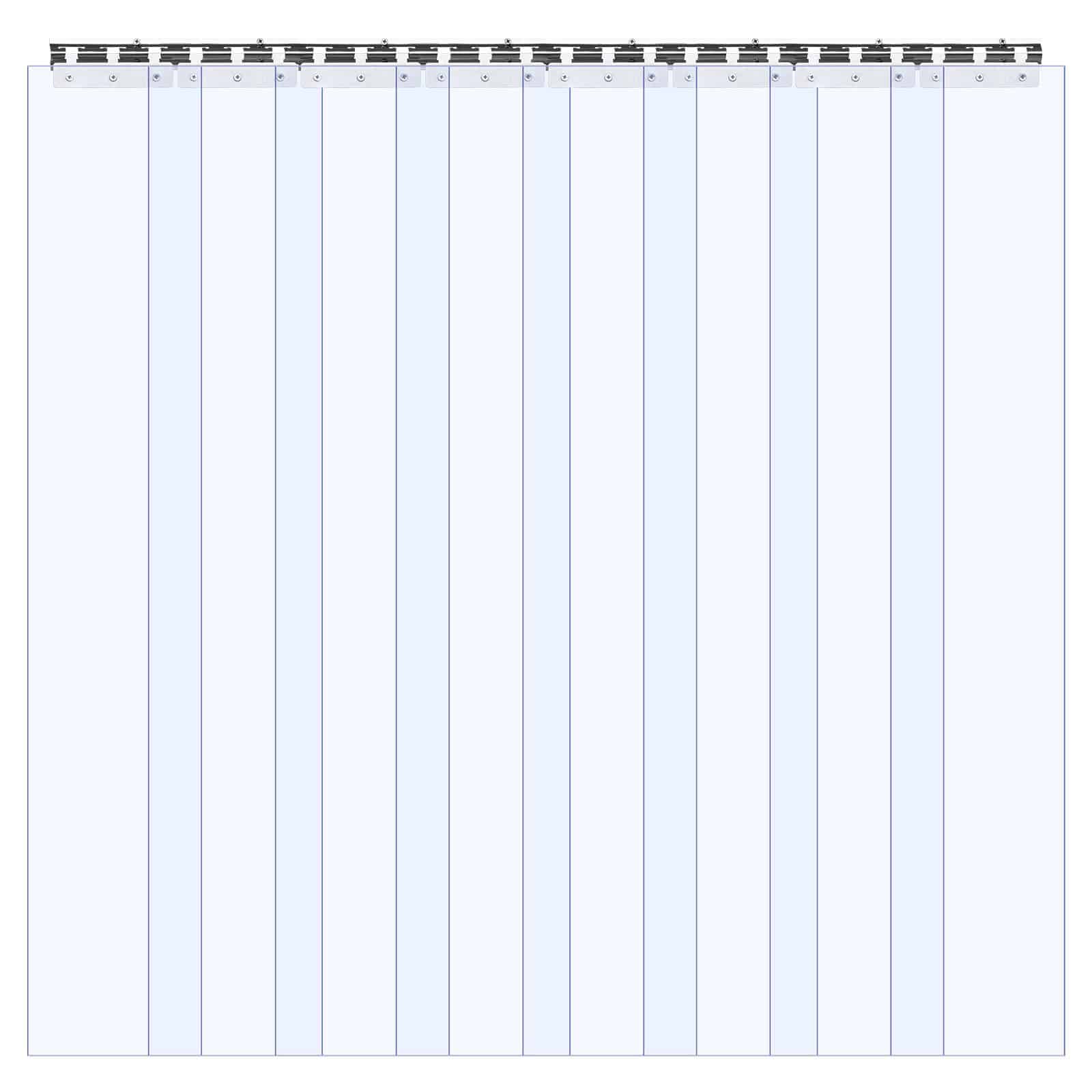 VEVOR Clear PVC Strip Curtain 2.1x1.2 m, 2 mm Thick, 8PCS Thermal Insulated Door Strips for Freezer, Garage, Warehouse — attēls 11