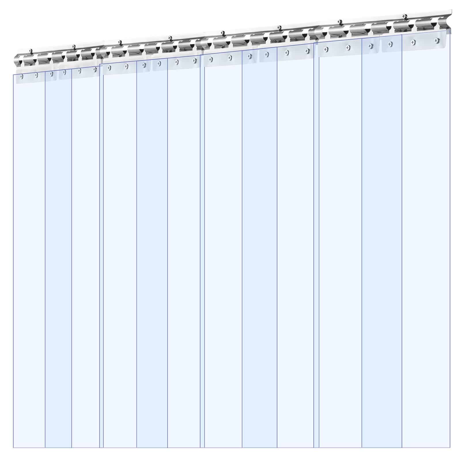 VEVOR Clear PVC Strip Curtain 2.1x1.2 m, 2 mm Thick, 8PCS Thermal Insulated Door Strips for Freezer, Garage, Warehouse — attēls 12