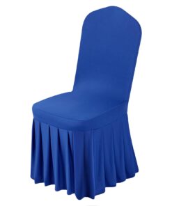 VEVOR 30 Blue Stretch Chair Covers, Polyester-Spandex Slipcovers for Dining, Wedding & Banquet, Fits Chairs up to 51x45x95 cm