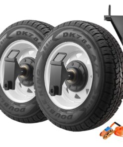 VEVOR 8-Lug Shipping Container Wheels Kit, Heavy-Duty Steel, 8800 lbs Load, 16” Rubber Tires, Fits 6–12 m Containers, Black