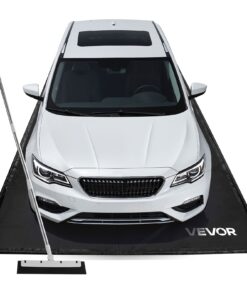 VEVOR 2.6x6.1 м протиковзкий ПВХ килим для гаража з щіткою, водостійкий захист для авто, SUV і вантажівок, чорний