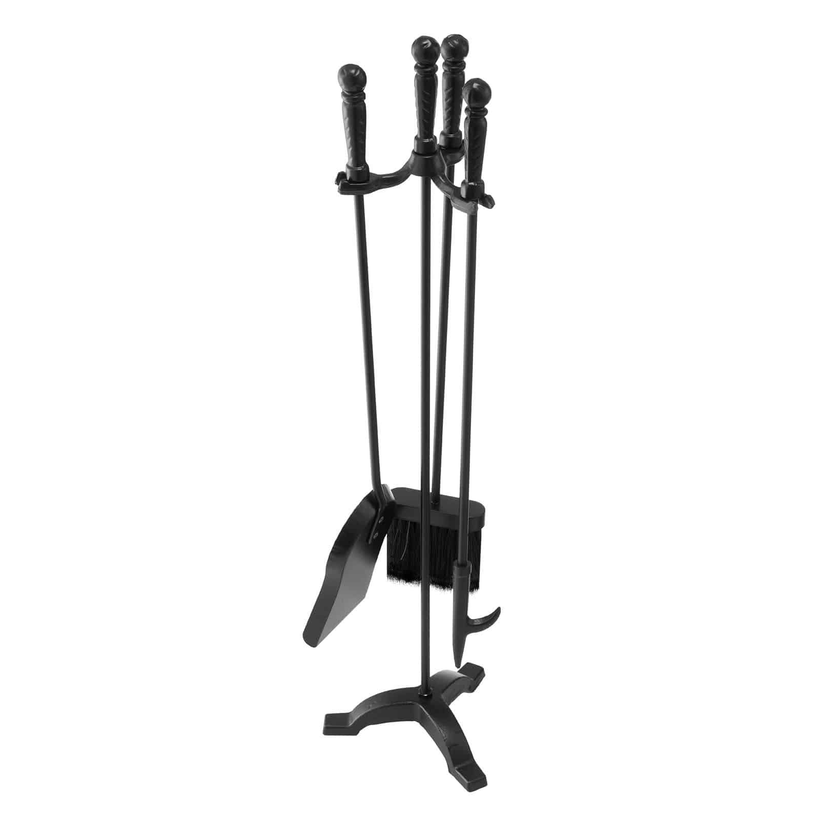 VEVOR 4-Piece Wrought Iron Fireplace Tool Set with Stand – Poker, Shovel, Brush – Indoor/Outdoor Fire Pit Accessories, 75 cm, Black - Pilt 10