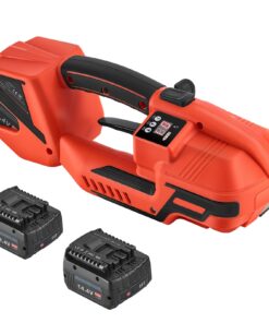Електричний обв'язувальний інструмент VEVOR з дисплеєм, 2×4000mAh батареї, для 9–16мм PP/PET стрічок, натяг 3200N