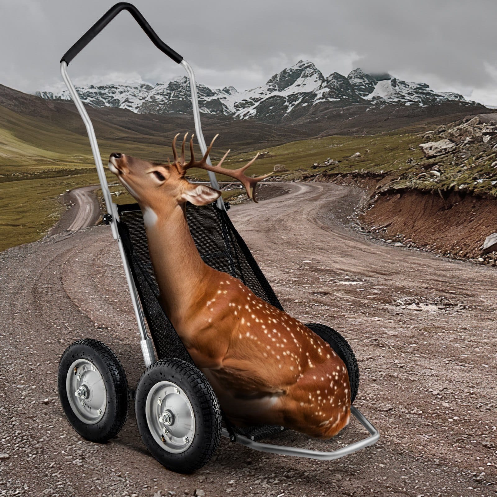 VEVOR Heavy-Duty Folding Game Cart, 227kg Load Deer Hauler with Shock-Absorbing Wheels for Hunting, Fishing, Hiking - Зображення 8