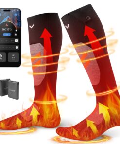 VEVOR перезаряжаемые согревающие носки, размер S, аккумулятор 10000mAh, 4 уровня нагрева, управление через APP, обогреватель для ног