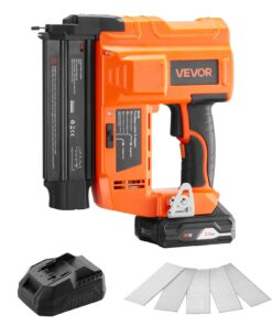 VEVOR 18 Gauge Cordless Brad Nailer, 20V Li-ion, 2.0 Ah Battery, 500 Nails, Depth Adjustment, for Woodwork & DIY Projects