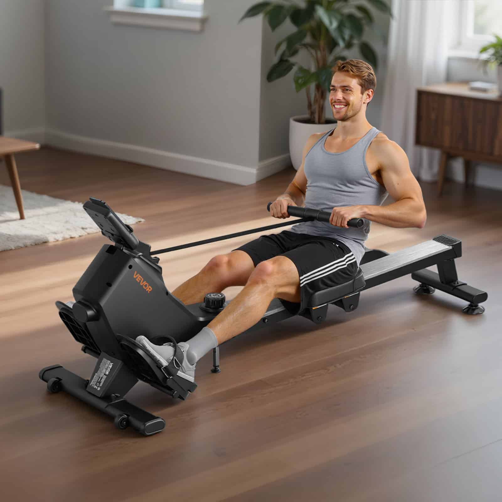 VEVOR Magnetic Rowing Machine with 16-Level Adjustable Resistance, Foldable, Bluetooth & LCD, 158kg Capacity, Quiet Home Rower - Image 8