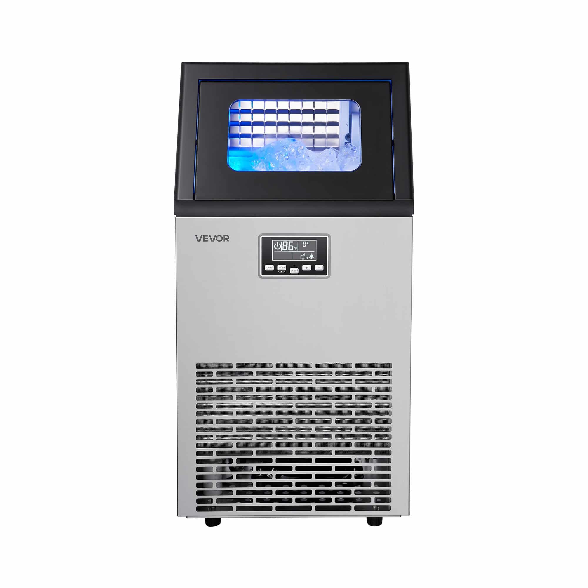 VEVOR Commercial Ice Maker 45.36kg/24h, 12.7kg Storage, 45 Cubes/Cycle, Stainless Steel, LED Display, Self-Cleaning, Bar/Restaurant — изображение 9