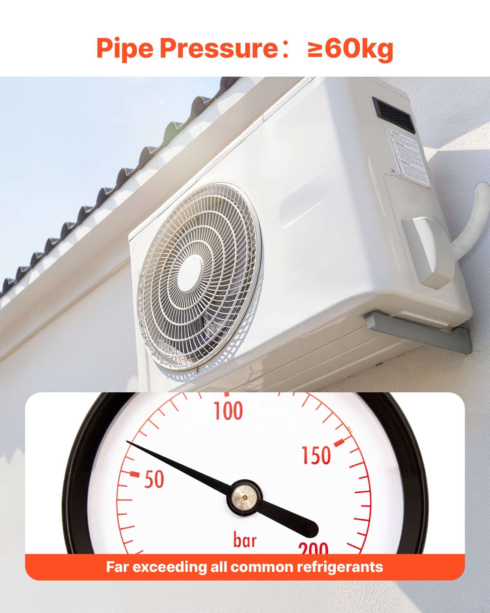 VEVOR 30.5m Mini Split Line Set – 6.4mm & 9.5mm Copper Tubing with Insulation, Flared Nuts & Tapes for HVAC/Heat Pump Systems - Image 3