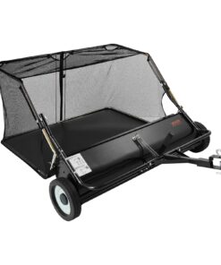 VEVOR 122cm Буксир за газонокосаркою з бункером 740L, регульована висота, листя та трава колектор для двору та саду
