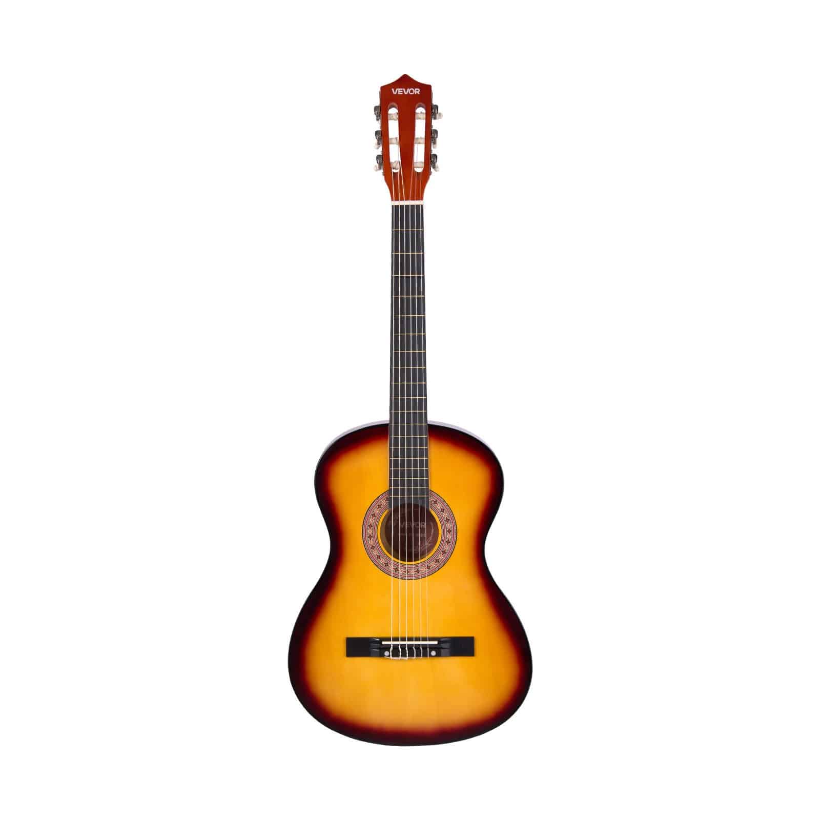 VEVOR 960 mm Classical Guitar Starter Kit, Basswood Body, Nylon Strings, Gig Bag, Tuner, for Beginners Teens Adults, Sunburst - Image 9