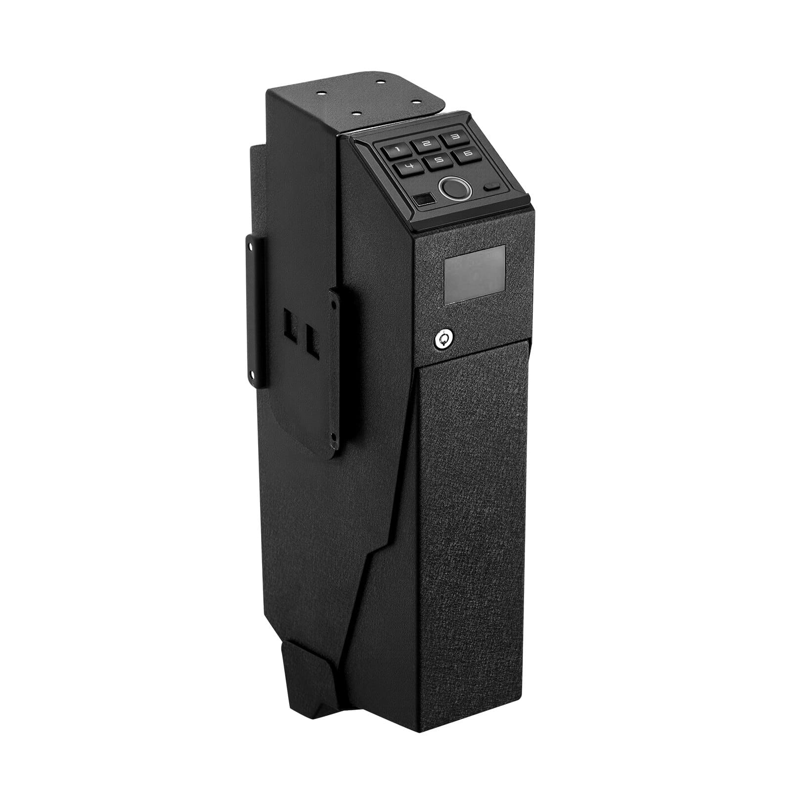 VEVOR Fingerprint Gun Safe with LCD, LED, Keypad & Key Access for 1 Pistol & Magazine – Mounted Bedside/Desk/Car Firearm Box — Attēls 9